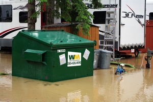 Flooding Dutch Creek has forced an evacuation of Hoodoos Resort Campground. Ian Cobb/e-KNOW