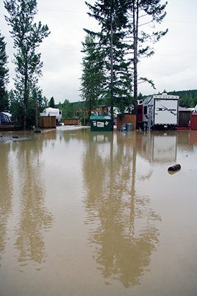 Hoodoos Resort Campground flooded by Dutch Creek, June 20. Ian Cobb/e-KNOW