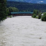 The Kicking Horse River roaring through Golden.