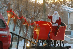 Cranbrook Fire and Emergency Services always gives Santa a ride around town on Christmas Eve. 