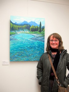 Laura Nelson with her painting ‘Current Directions'.
