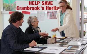 Cranbrook Heritage Association members Ken Haberman and Linda Miller talking to a potential contributor, May 10. Photos submitted