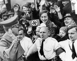 Adolph Hitler tours Morovia in 1938.