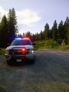 RCMP establish a road check on White Swan FSR during the weekend. Photos courtesy Cpl. Chris Newel