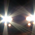 High beams help motorcyclist into ditch