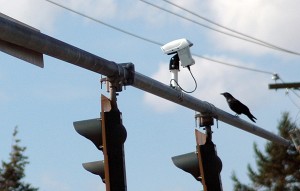 One of the four cameras that tell the computer when traffic enters the intersection at Victoria Avenue and 2nd Street South.