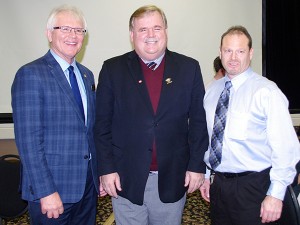 Cranbrook Mayor Wayne Stetski, Darrell Jones and Cranbrook Save-On-Foods manager Len Steenson. Ian Cobb/e-KNOW