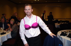 Mike Adams dressed for the cause during a Cranbrook and District Chamber of Commerce luncheon.