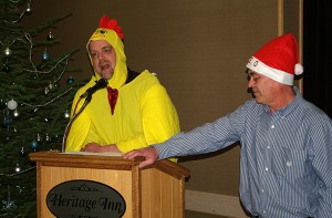 Jason Wheeldon, left and Warren Bedell return as lead turkeys for the fourth annual Turkey Drive.