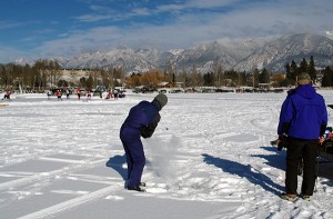 Kinsmen Snow Golf Tourney on Lake Windermere