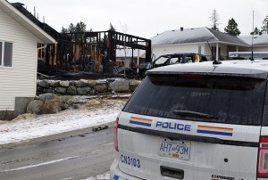 RCMP are investigating the fire scene, deemed possibly suspicious. Ian Cobb/e-KNOW photos