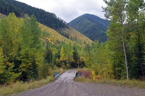 Coal Creek Road and drainage south of Fernie.