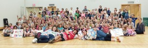 Students and teachers at Kootenay Orchards Elementary School. Click to enlarge image