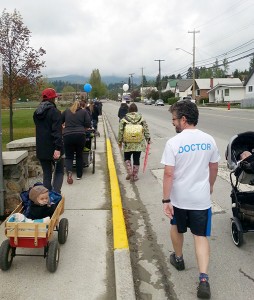 Walk with Doc - Dr. Nash and walking group on Rotary Drive