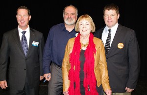 Four of the five candidates running for Kootenay-Columbia attended the Kimberley all-candidates' forum in 2011 - Independent ??????, Green Party Bill Green, Liberal Party's Betty Aitchison and Mark Shmigelsky, NDP. Missing: David Wilks, Conservative Party. Ian Cobb/e-KNOW