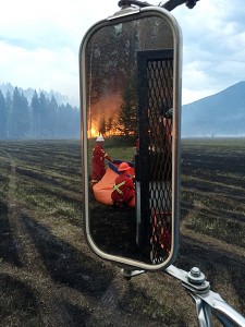 Fire fighting activity around Baynes Lake today. By Loree Duczek