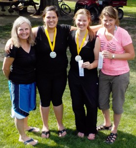 The Masters Women's Quad consists of (left to right) Roberta Rodgers, Stephanie Bohn, Kristen Wilson and Allyson Blake.