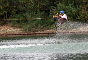 Dagen catching some air during his silver medal run.