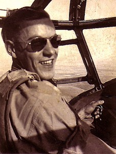 Ed in his cockpit during war time.