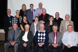 Current RDEK board directors, with a few elder statesmen - past directors - posed for a photo during the Dec. 3 50th birthday celebration at the Heritage Inn. 