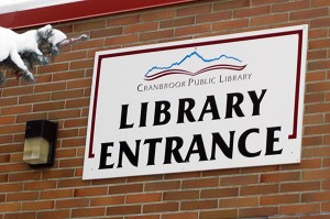 The back door to the Cranbrook Public Library (from the parking lot) features disabled access.