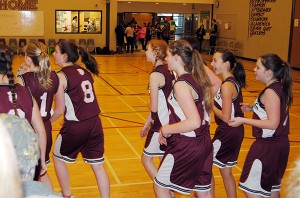 The Spartans walk onto the court. Photos submitted