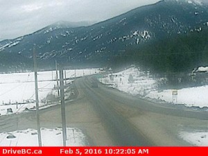 Hwy 93 at Roosville Canada/USA Border Crossing, looking north.  