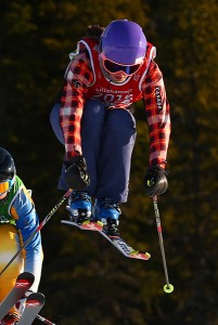 Zoe Chore competes during the Ladies Ski Cross heats at the Hafjell Freepark during the Winter Youth Olympic Games, Lillehammer Norway. Photo: Simon Bruty for YIS/IOC  Handout image supplied by YIS/IOC