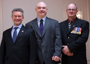 Half of the 'original six' air cadets, who were the founding group in 1985-86, came back to be part of the Elk Valley Air Cadets Reunion and Dinner. From left are: Massimo Santarossa, Duane Keiver and Dwayne Ball. Photo S.L. Furedi