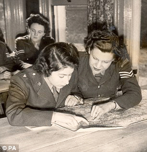 9. Elizabeth reads maps -- Photo Credit National Army Museum