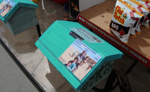 Kimberley Refugee Resettlement Group (KRRG) hand-crafted donation boxes.