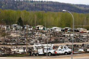 A view of some of the damage to Fort McMurray. Luckily, much of its key infrastructure such as the hospital and schools were undamaged in the wildfire.