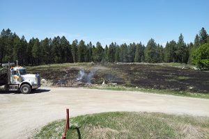 The site of the April 3 Fort Steele fire. Image courtesy RDEK
