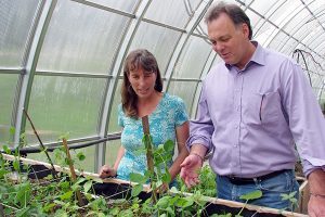 Norm with Ally Candy at Invermere's Groundswell Greenhouse, 2012