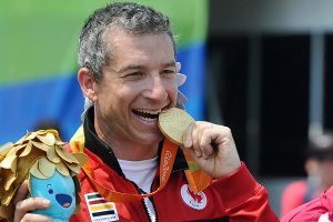 Tristen Chernove with his gold medal in Rio. Canadian Paralympics photo