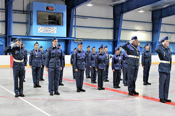 Cadets show off parade skills for guests and family