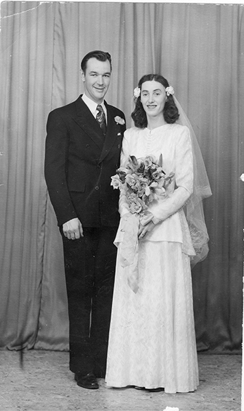  My Dad’s Best Christmas: 1945 2.-Doug-Florence-and-June-Lights-wedding-1948