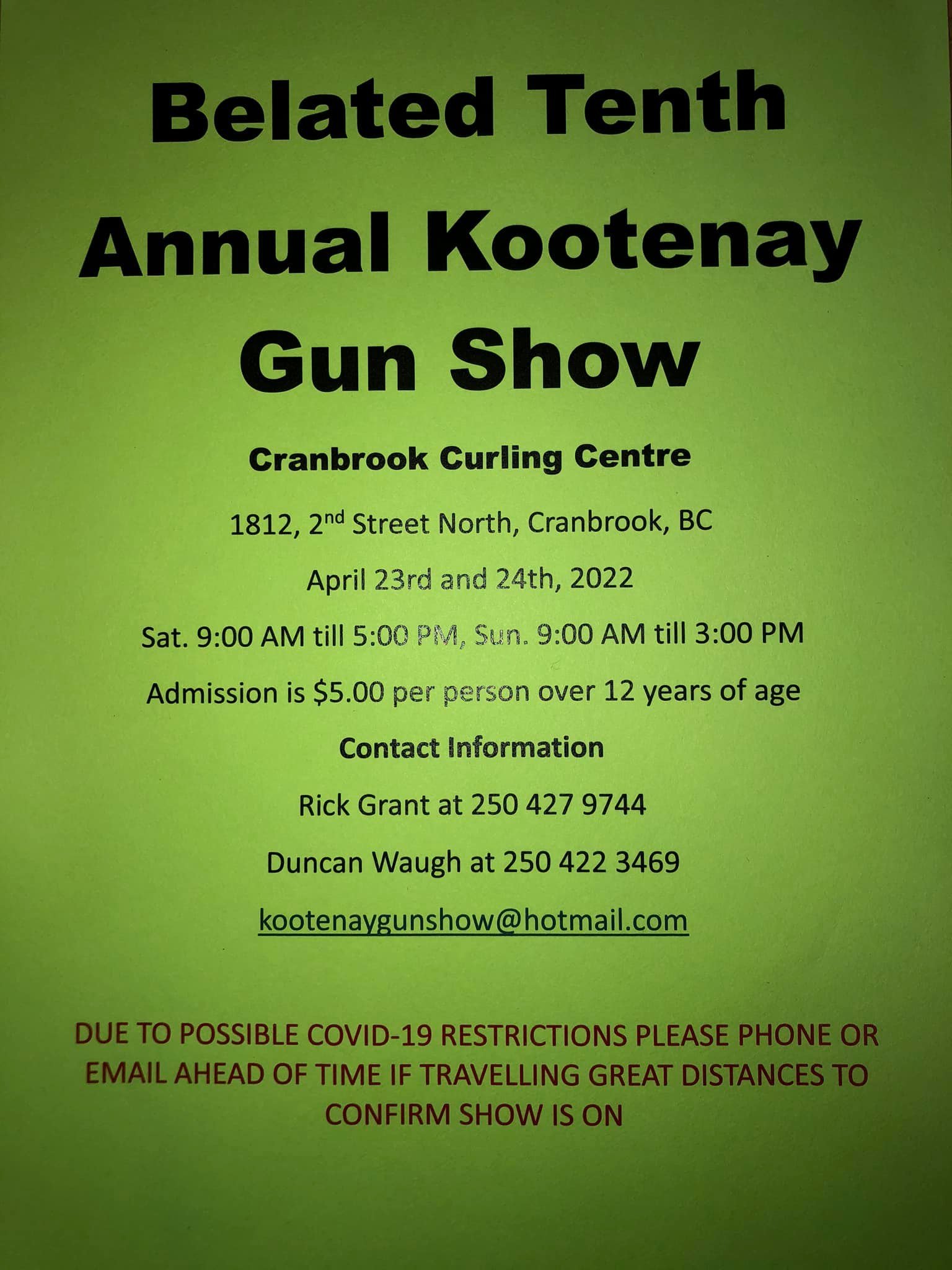 10th Annual Kootenay Gun Show