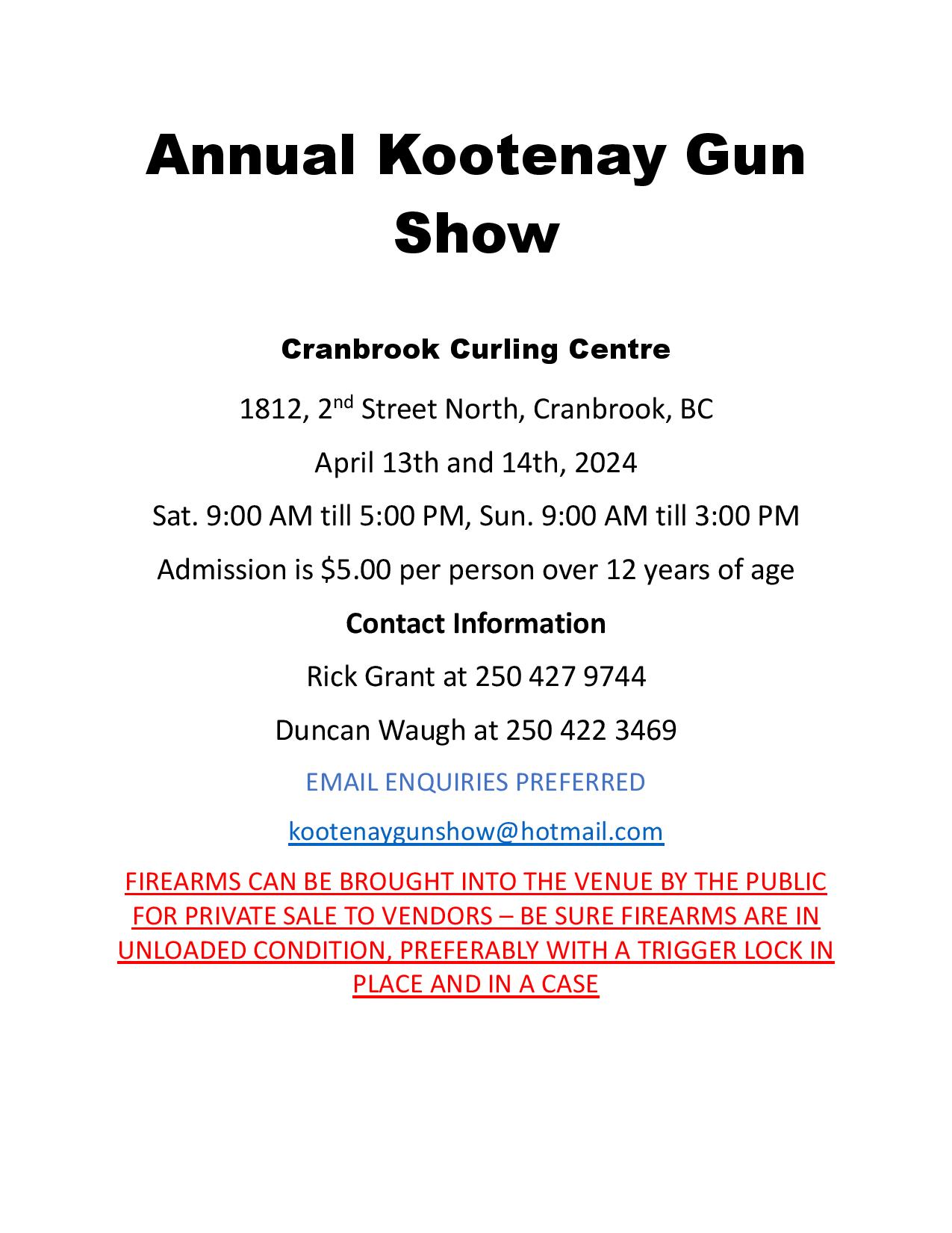 Annual Kootenay Gun Show